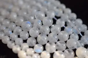 15.5" 4mm/5mm natural white blue Moonstone round beads