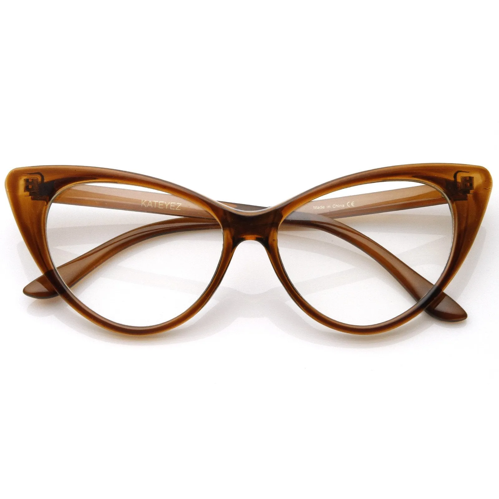 1950's Vintage Mod Fashion Cat Eye Clear Lens Glasses