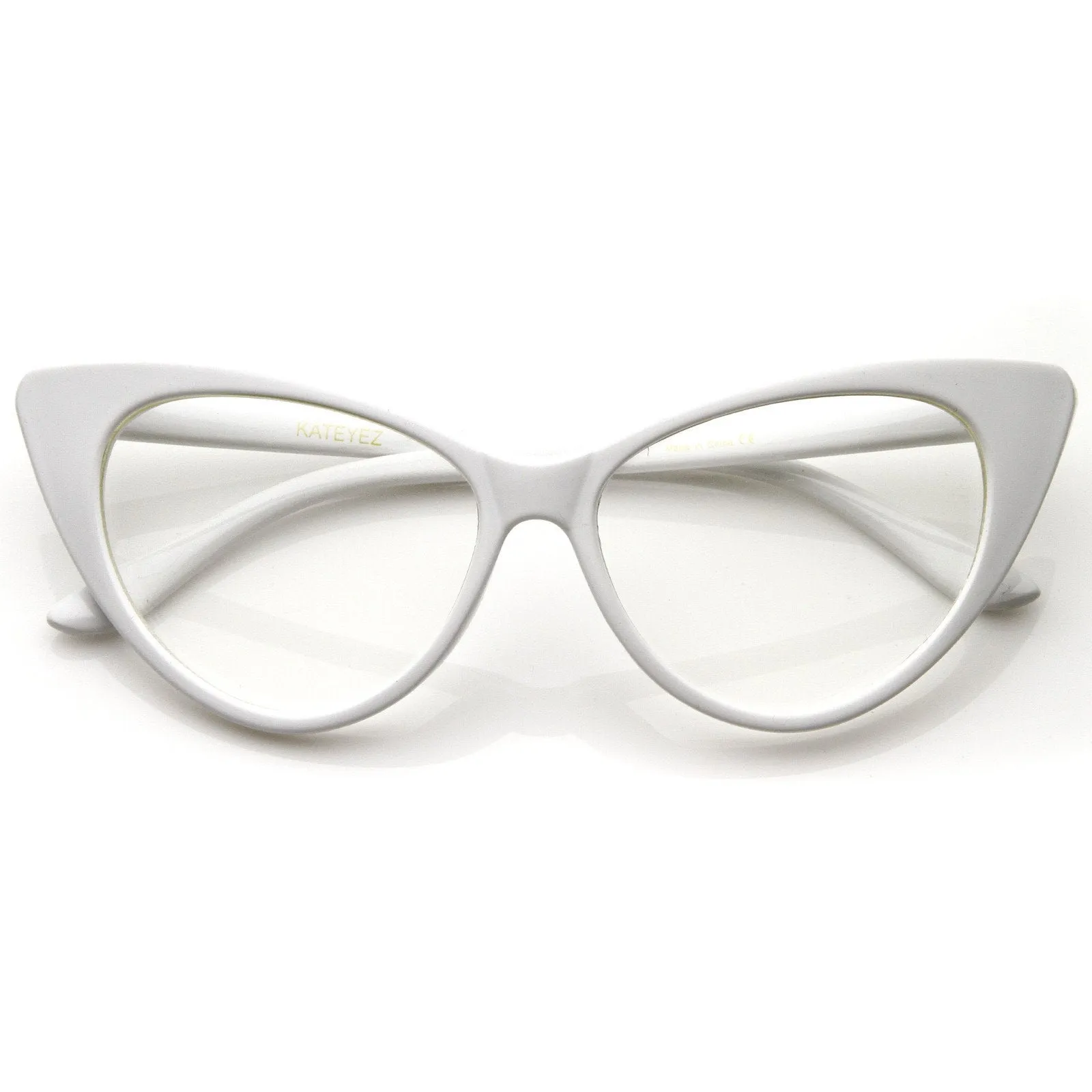 1950's Vintage Mod Fashion Cat Eye Clear Lens Glasses