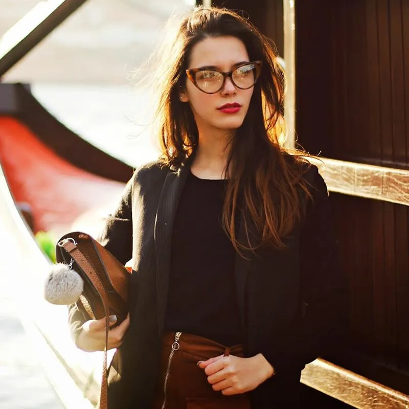 1950's Vintage Mod Fashion Cat Eye Clear Lens Glasses