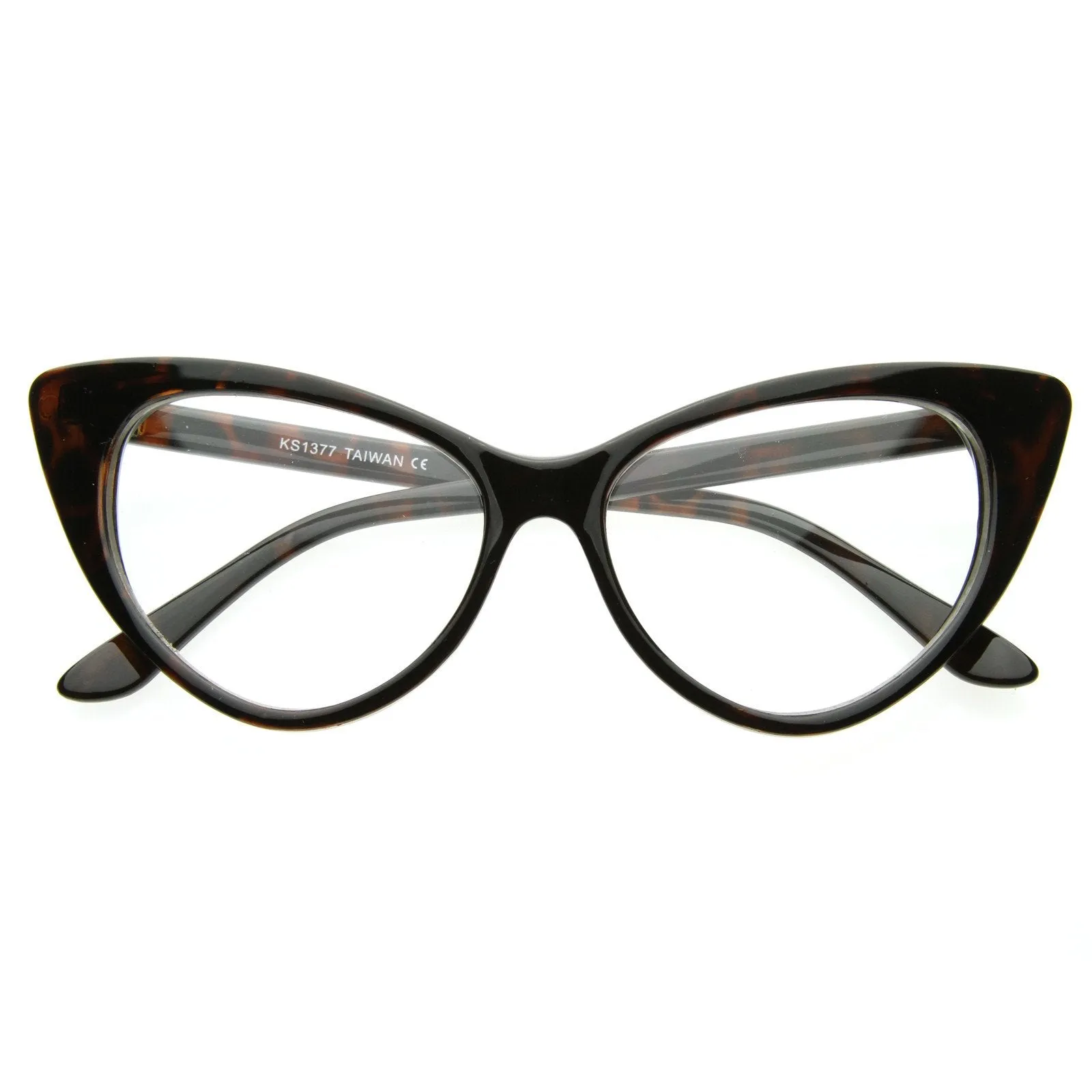 1950's Vintage Mod Fashion Cat Eye Clear Lens Glasses