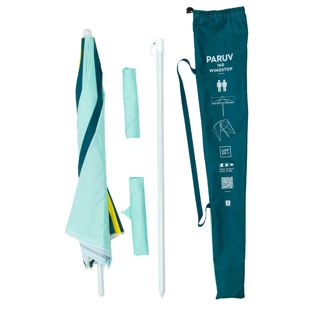 2 Person Beach Umbrella UPF50  - Windstop