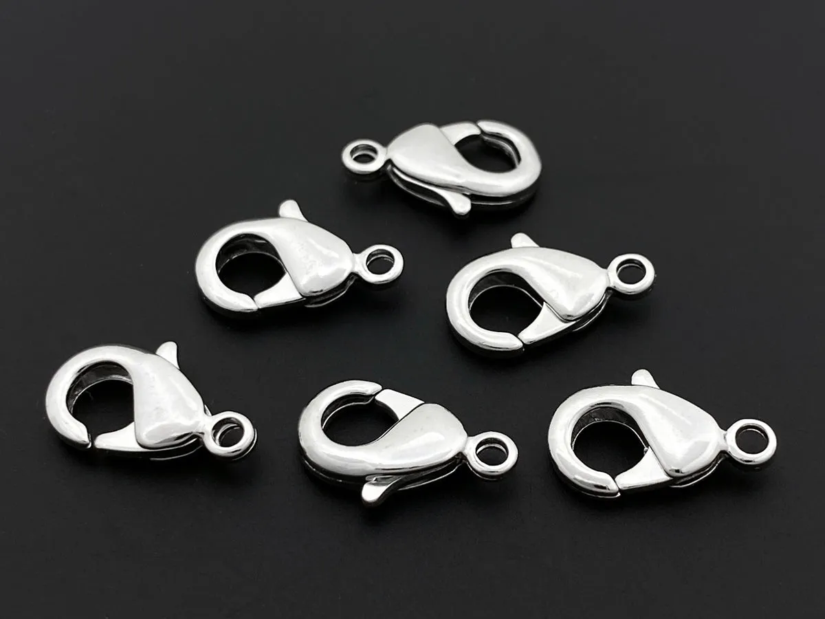20PCS 12x6mm Silver color Brass metal jewelry lobster claw clasps