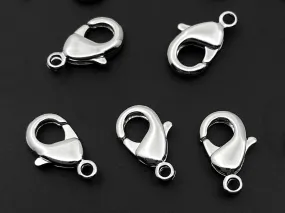 20PCS 12x6mm Silver color Brass metal jewelry lobster claw clasps
