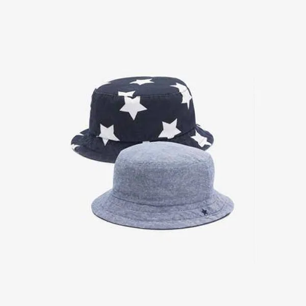 2PK NAVY STAR FISHER HAT (3MTHS-9MTHS)