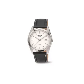 3608-01 - Mens Titanium & Leather Watch