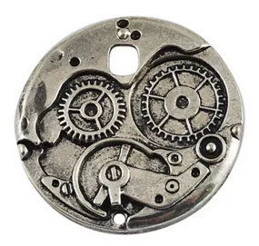 38mm Steampunk Watch CogWheel Charms or pendants, Watch works, Antique Gold or Silver, Pack of 3