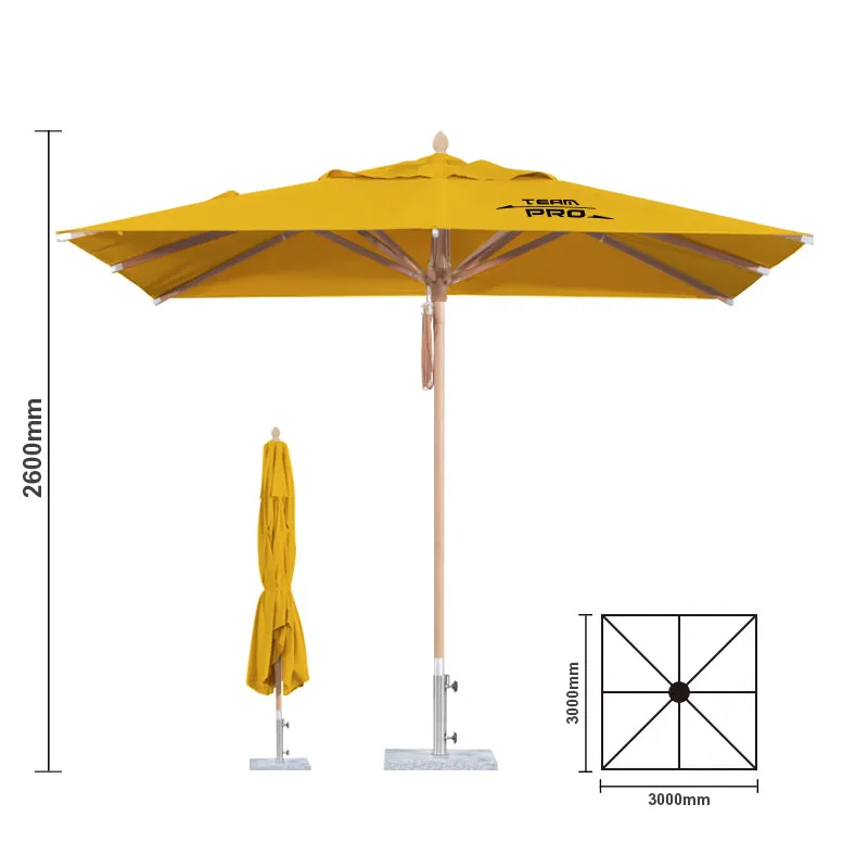 3x3m Wind-resistant Square Stock Colour Outdoor Umbrella