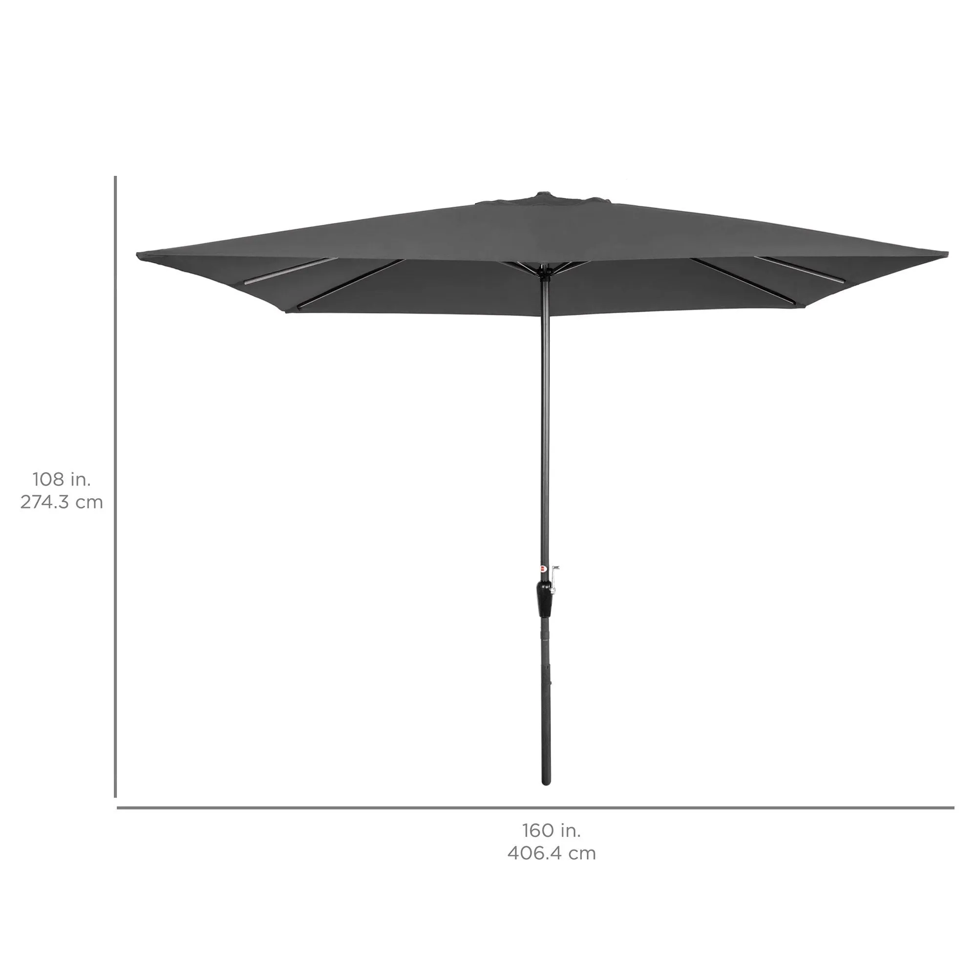 8x11ft Rectangular Patio Umbrella w/ Easy Crank, UV-Resistant Fabric