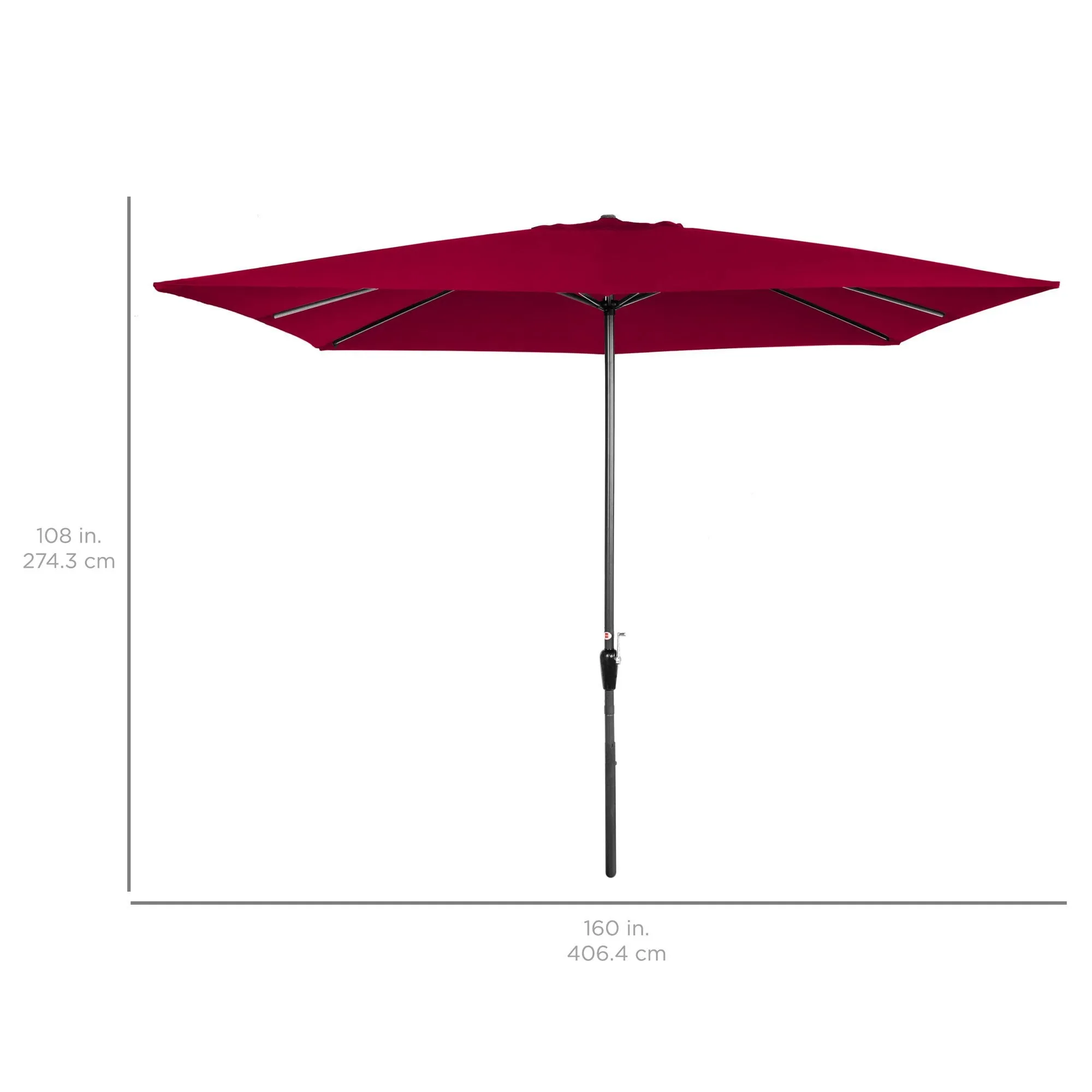 8x11ft Rectangular Patio Umbrella w/ Easy Crank, UV-Resistant Fabric
