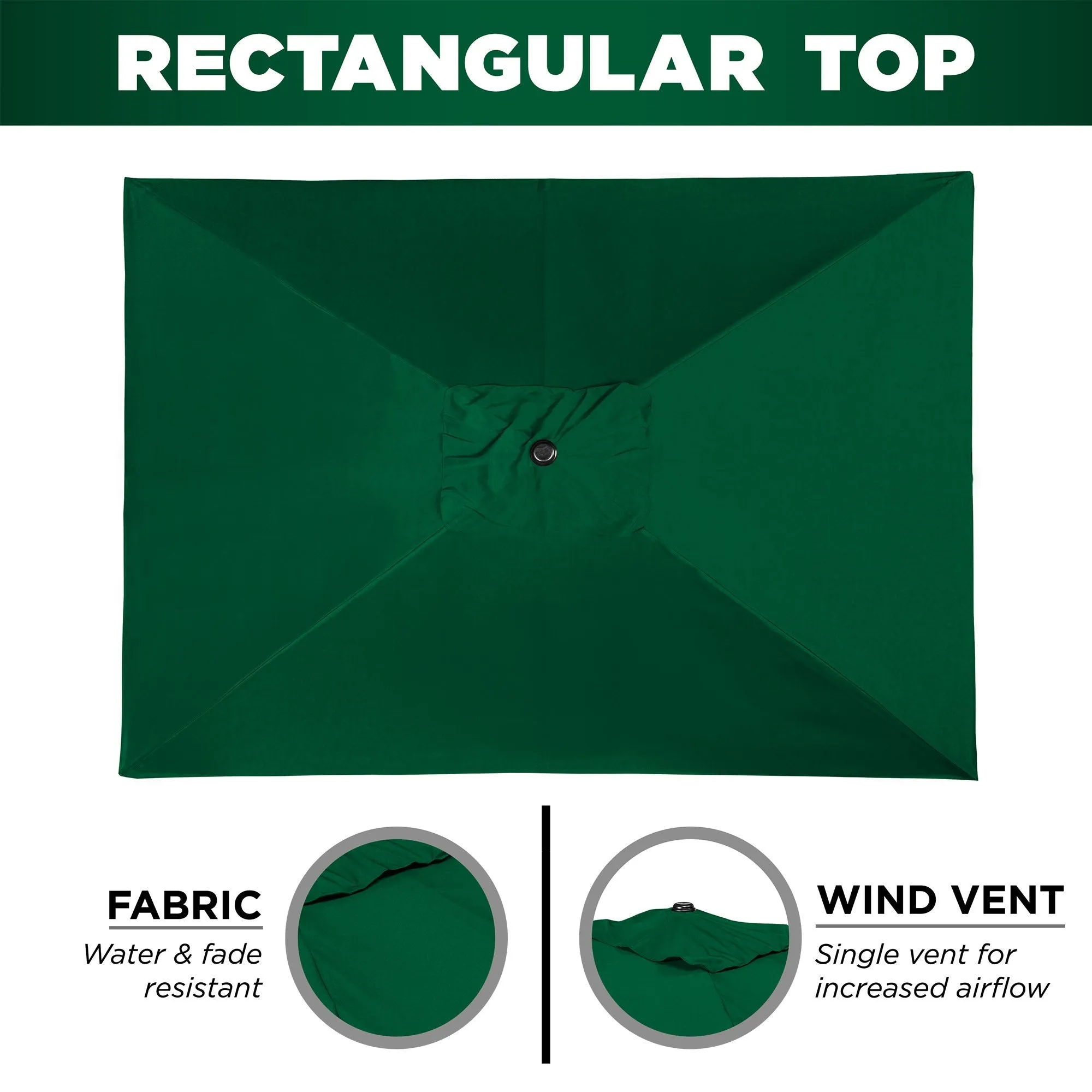 8x11ft Rectangular Patio Umbrella w/ Easy Crank, UV-Resistant Fabric