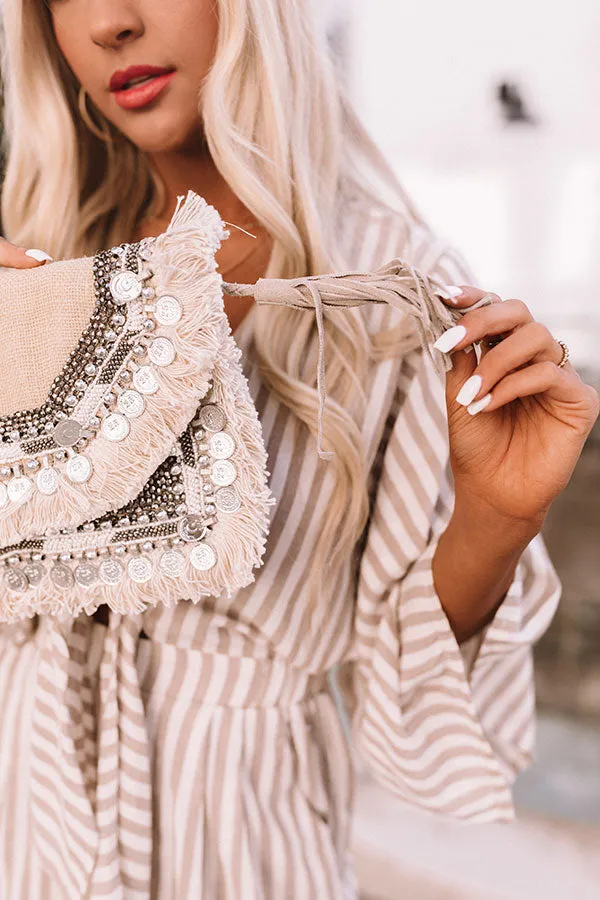 All The Way Embellished Clutch In Ivory