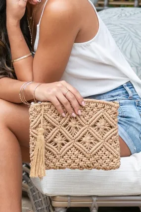 Alli Macrame Tassel Clutch