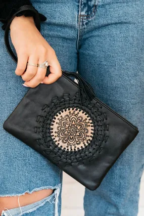 ALOHA TASSEL CLUTCH VINTAGE BLACK