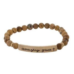 Amazing Grace Tan jasper beaded Bracelet