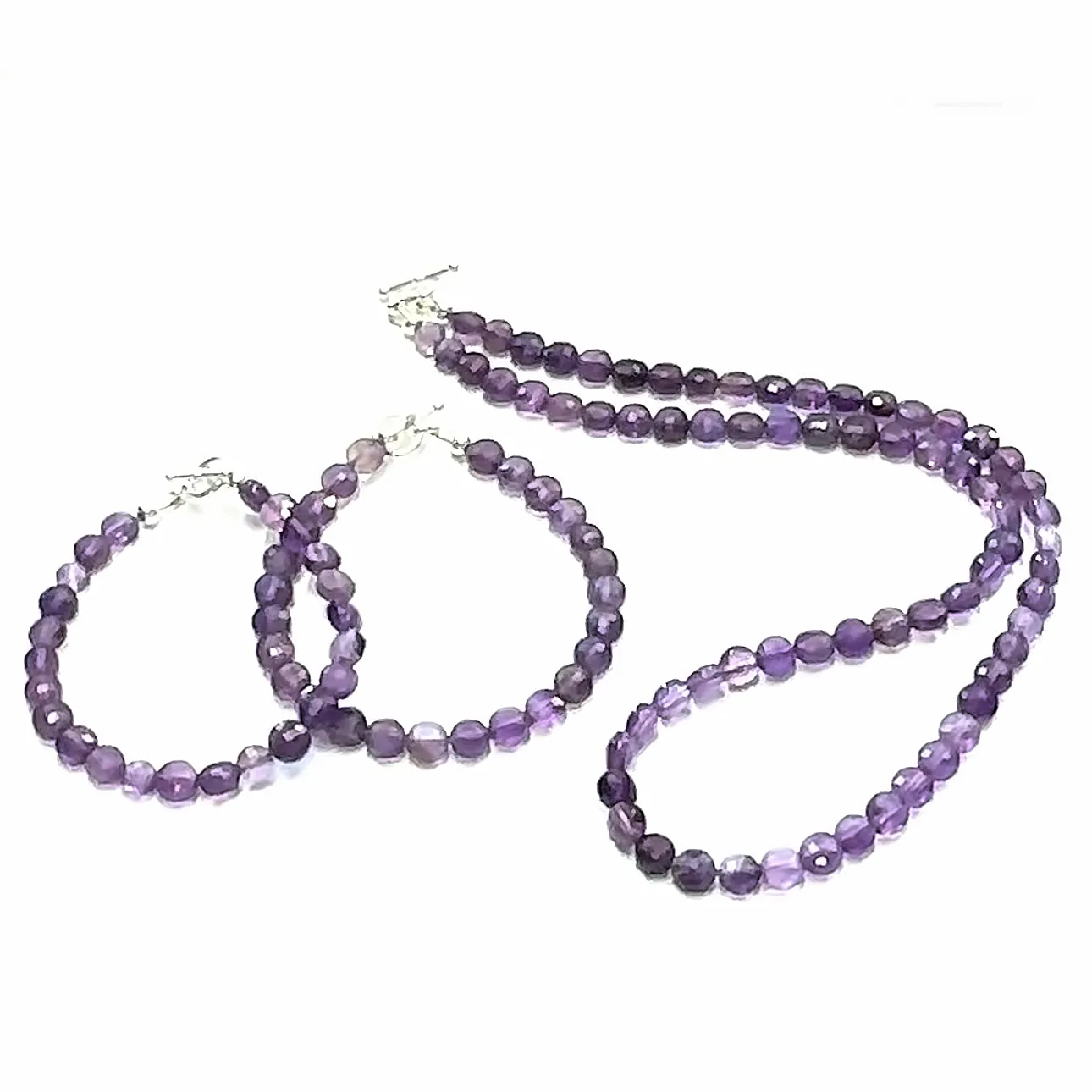 Amethyst beaded Gemstone necklace, jewelry