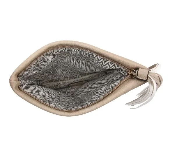 Appaloosa Print Brown Flapover Tassel Crossbody Clutch