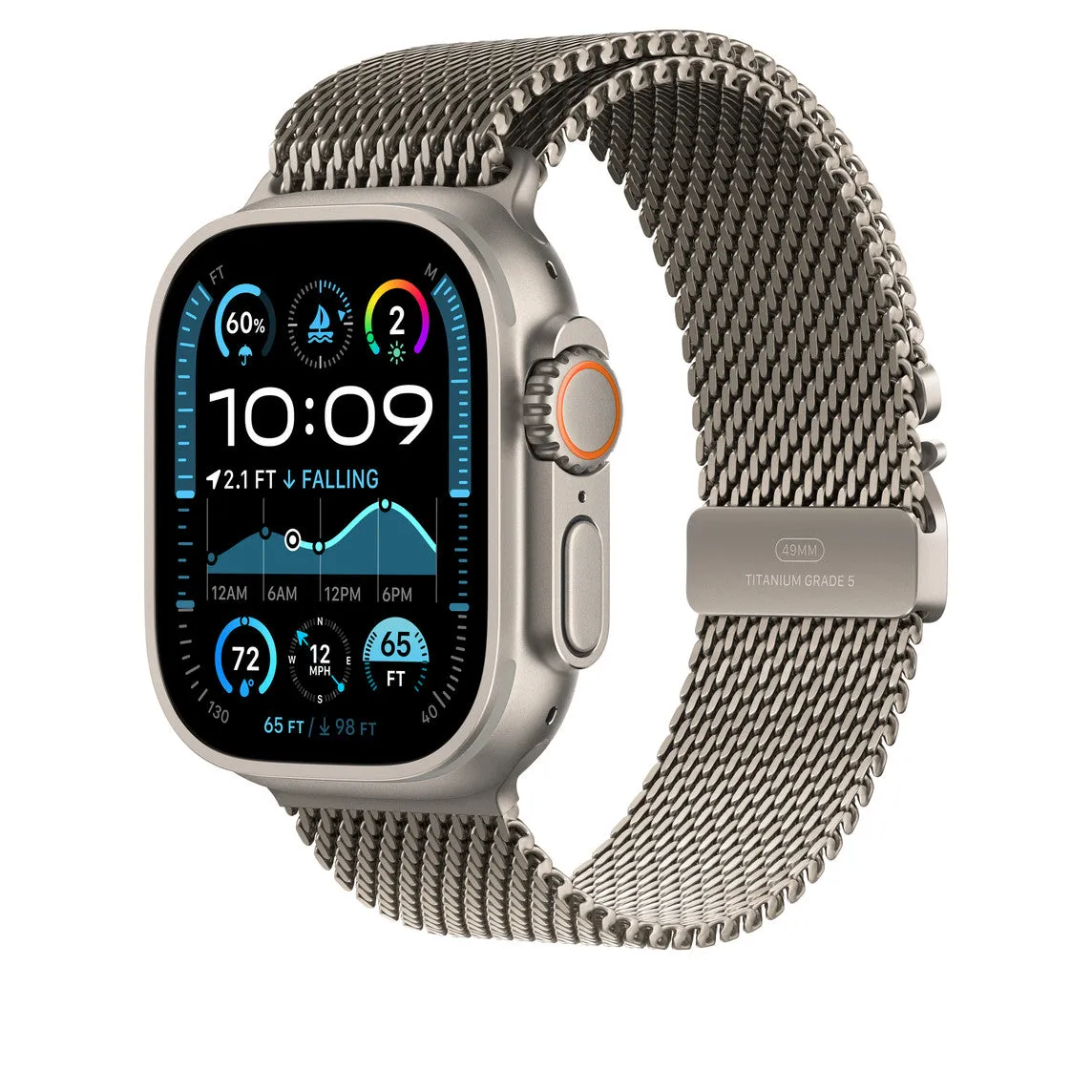 Apple 49Mm Natural Titanium Milanese Loop, Large