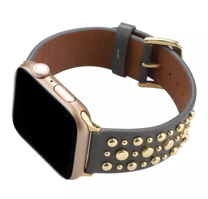 Apple Watch Band Leather With Rivets