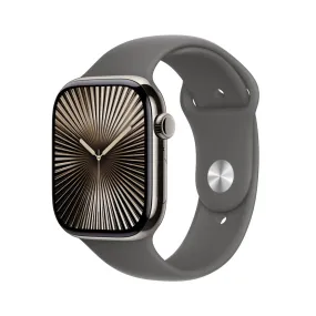 Apple Watch Series 10 (Gps   Cellular) - 46 Mm - Natural Titanium - Smart Watch With Sport Band - Fluoroelastomer - Ston