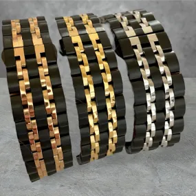 Apple Watch Stainless Steel Black/Silver-Black/Gold-Black/Rose Gold Watchband