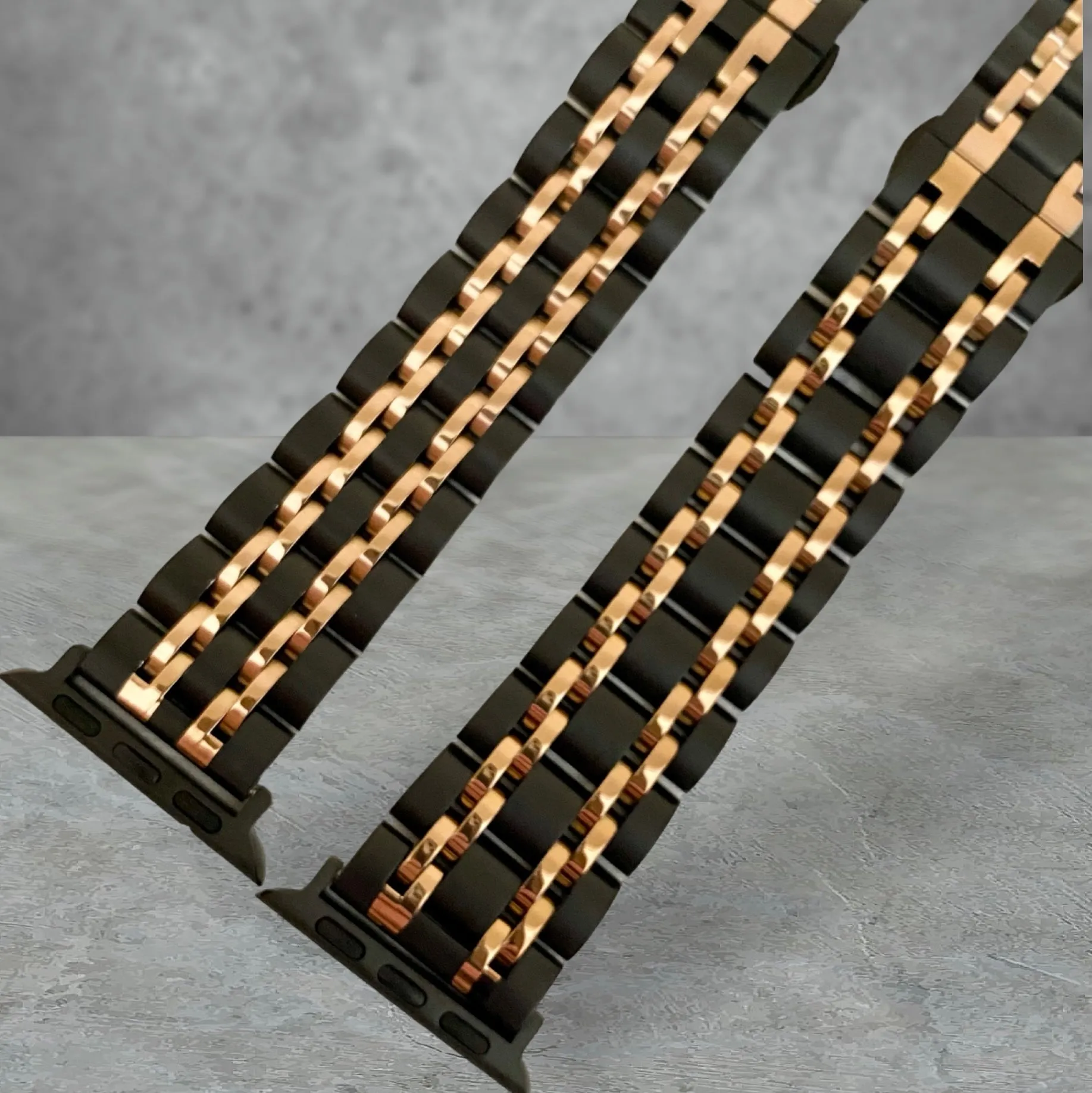 Apple Watch Stainless Steel Black/Silver-Black/Gold-Black/Rose Gold Watchband