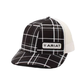 Ariat Men's Plaid Black & White Trucker Cap A300017001