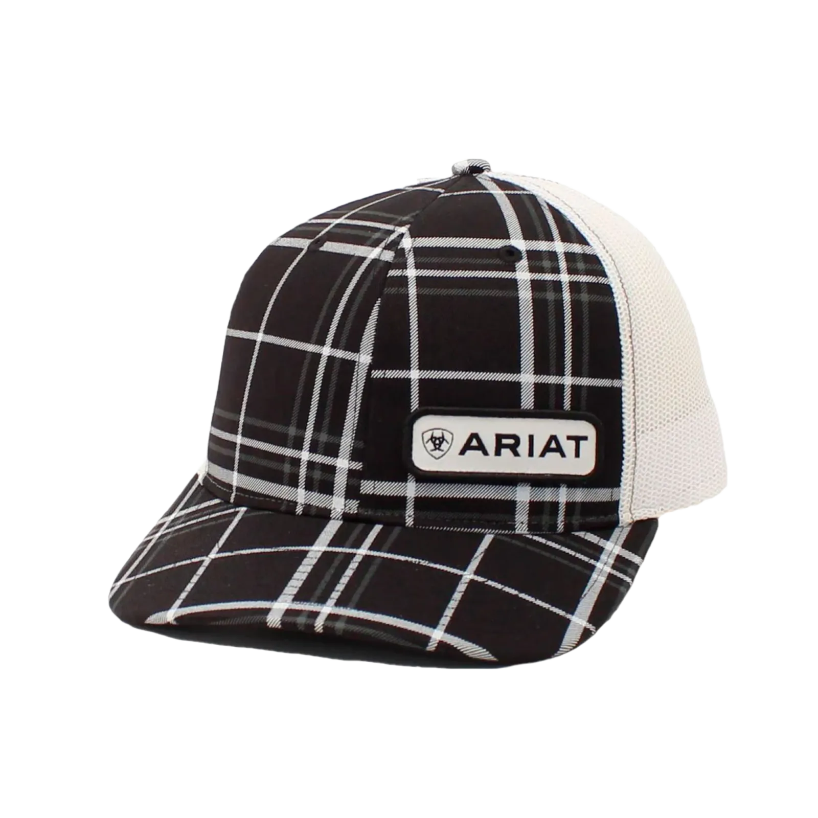 Ariat Men's Plaid Black & White Trucker Cap A300017001