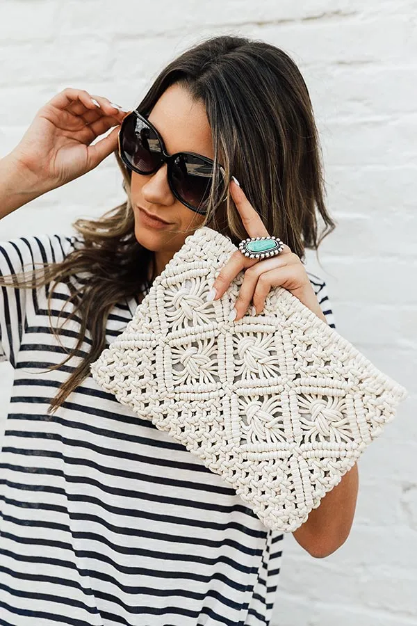 Beach Haven Crochet Clutch in Ivory