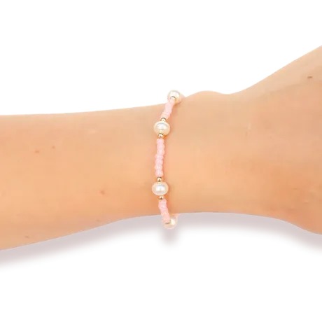 Beaded Blondes | Pink Luster Pearl Bracelet
