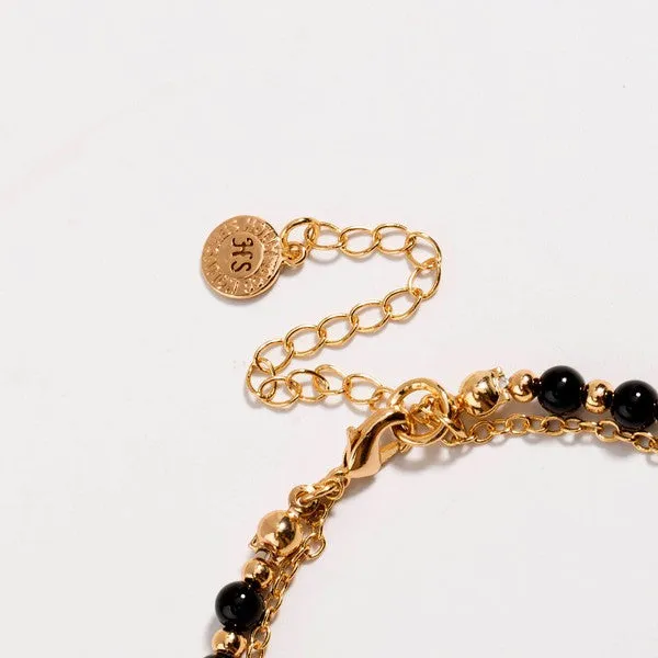 Black Beaded Friendship Bracelet