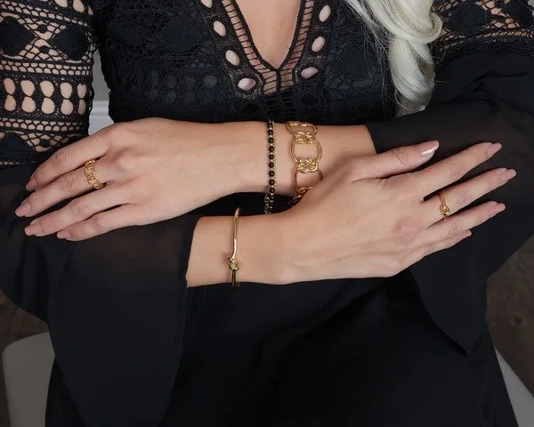 Black Beaded Friendship Bracelet