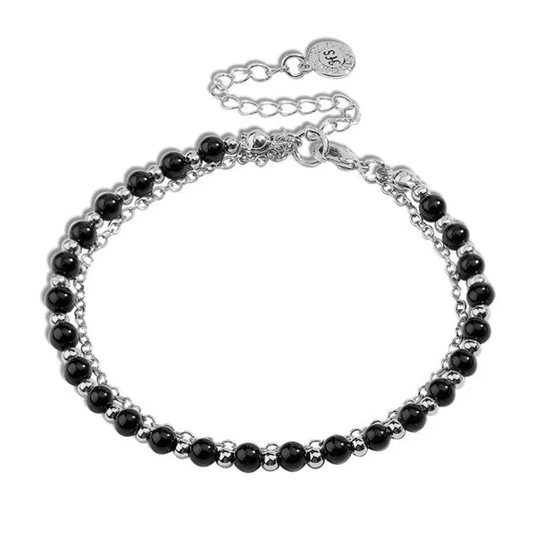 Black Beaded Friendship Bracelet