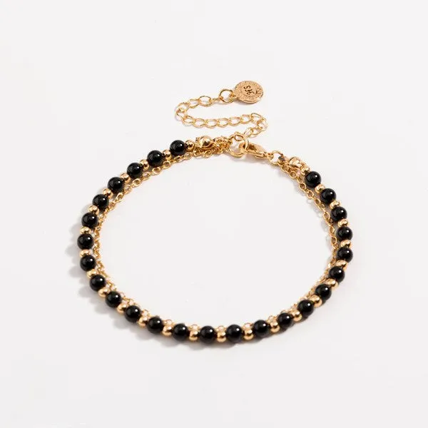 Black Beaded Friendship Bracelet
