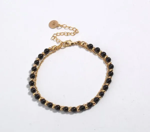 Black Beaded Friendship Bracelet