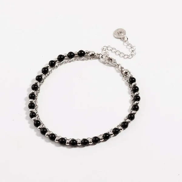 Black Beaded Friendship Bracelet
