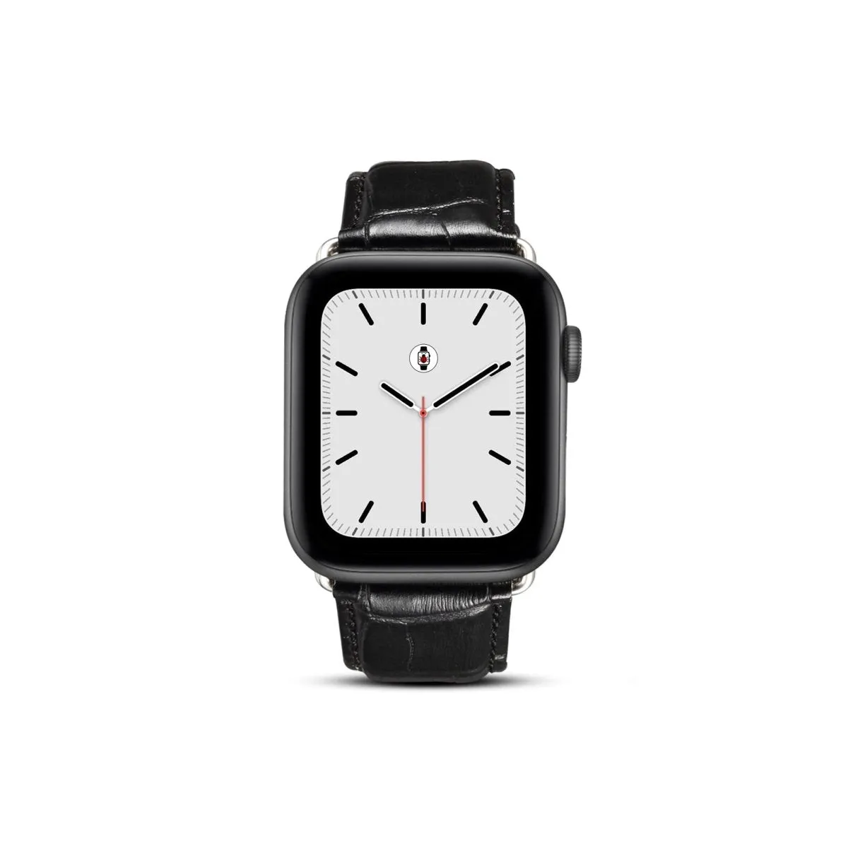 Black Crocodile Grain Leather Band