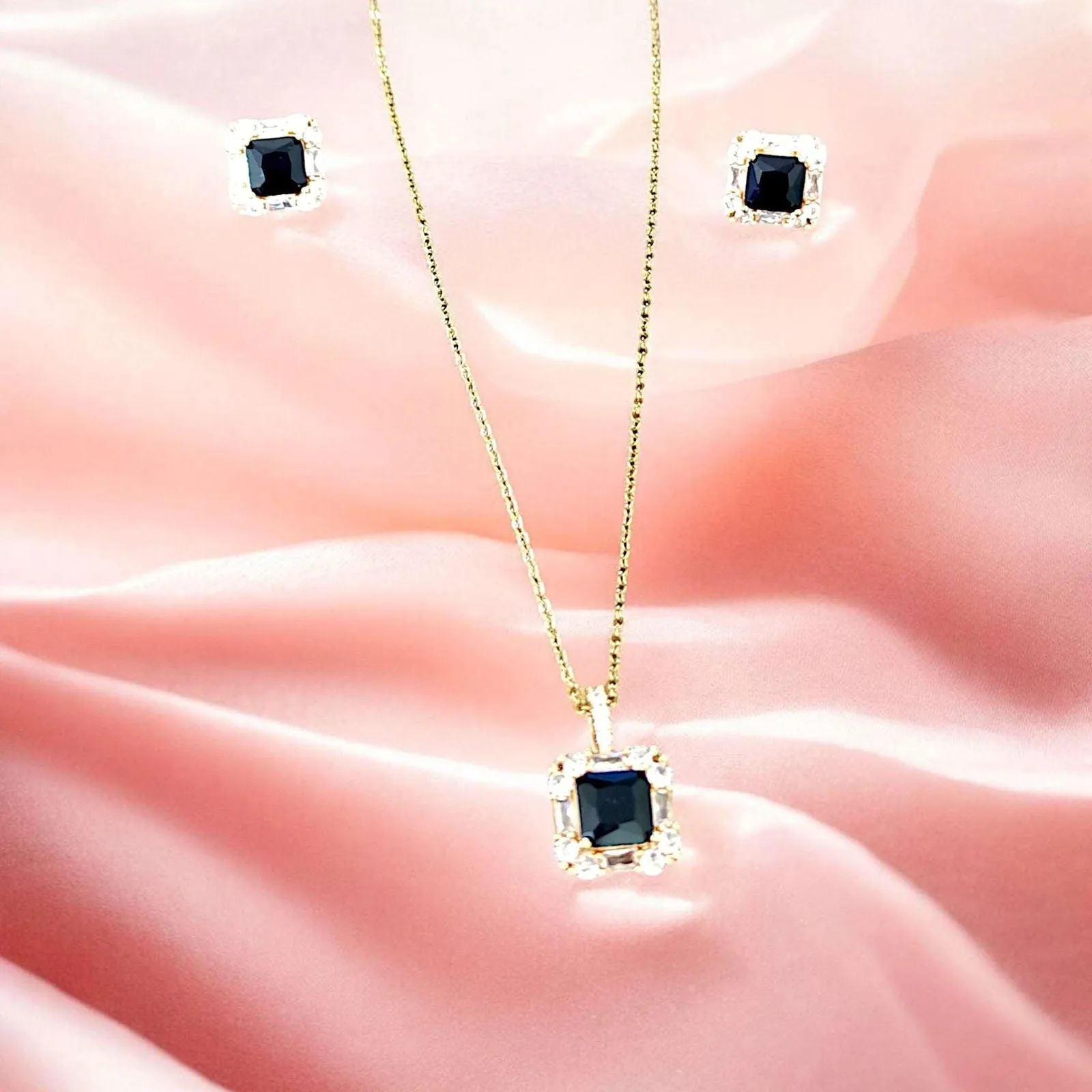 Black Gemstone Jewelry Set