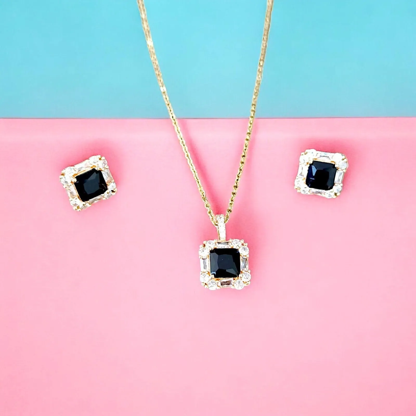 Black Gemstone Jewelry Set