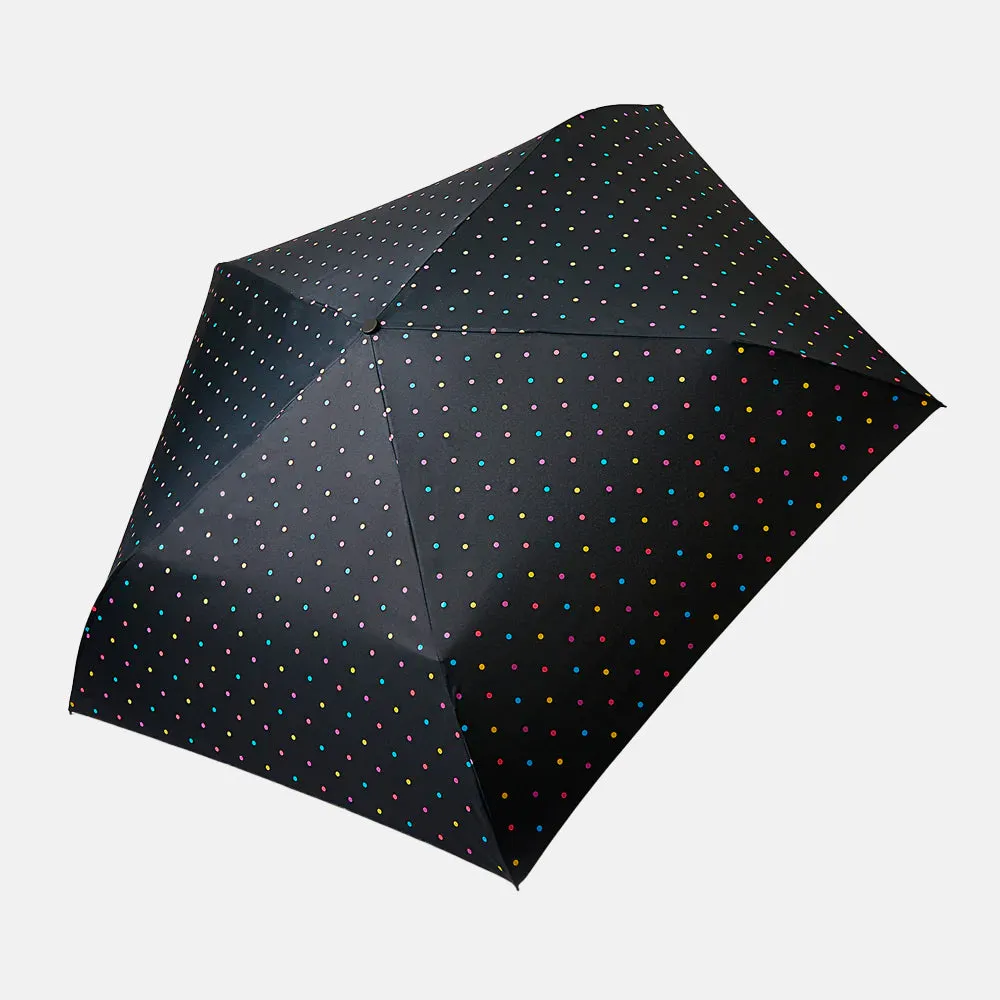 Black Spotty UV Protective Folding Umbrella