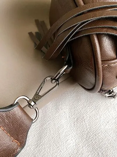 Boho Chic Fringe & Studded Crossbody Bag