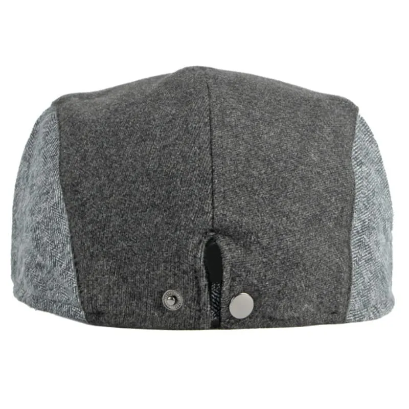 Bolton Plaid & Herringbone Flat Cap