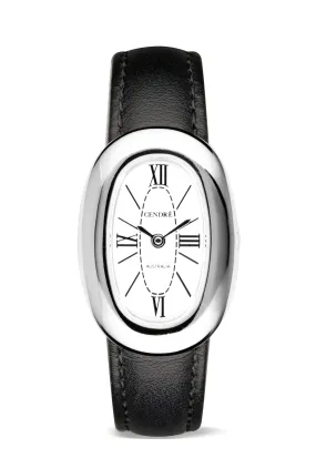 Bridgette Watch | Silver | Smooth Black