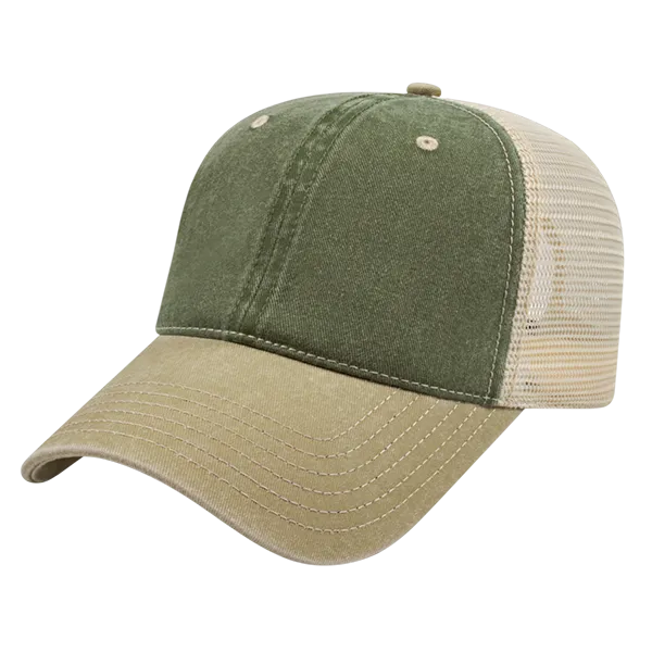 Cap America i3027 - Washed Pigment Dyed Trucker Mesh Cap - Blank