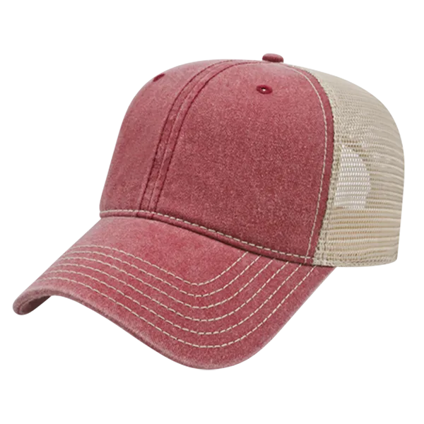 Cap America i3027 - Washed Pigment Dyed Trucker Mesh Cap - Blank