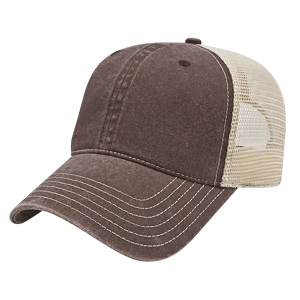 Cap America i3027 - Washed Pigment Dyed Trucker Mesh Cap - Blank