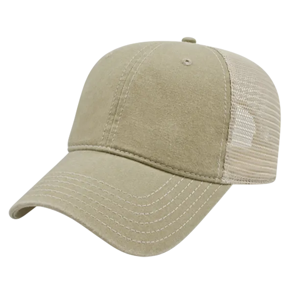 Cap America i3027 - Washed Pigment Dyed Trucker Mesh Cap - Blank