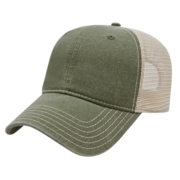 Cap America i3027 - Washed Pigment Dyed Trucker Mesh Cap - Blank