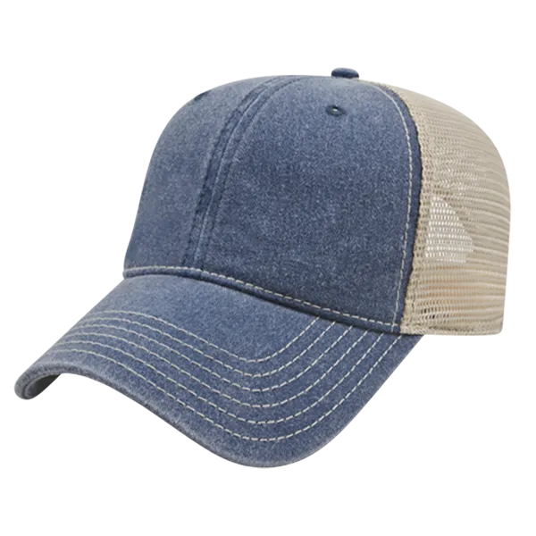 Cap America i3027 - Washed Pigment Dyed Trucker Mesh Cap - Blank