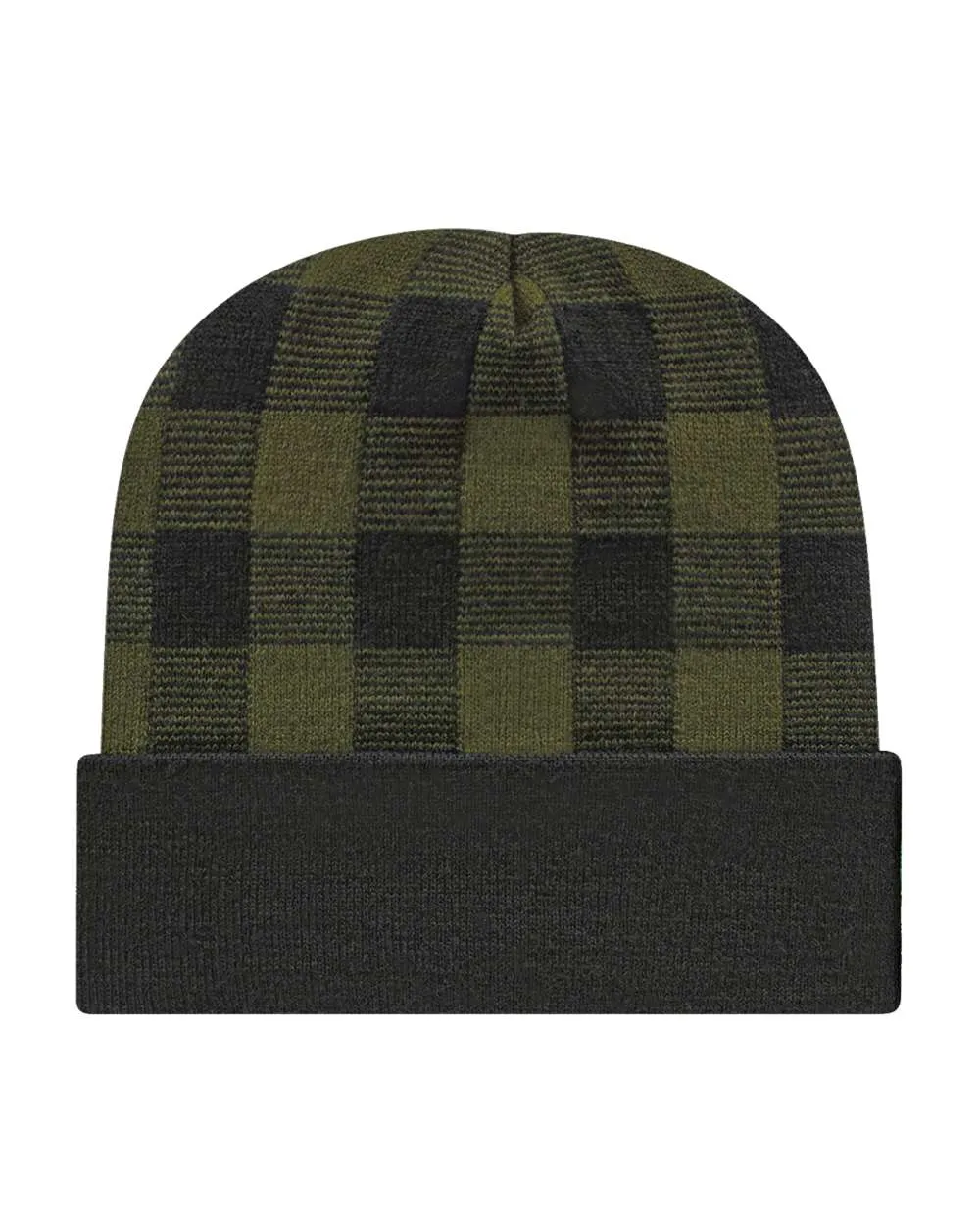 Cap America RKP12 - USA-Made Plaid Beanie, Checkered Knit Cap